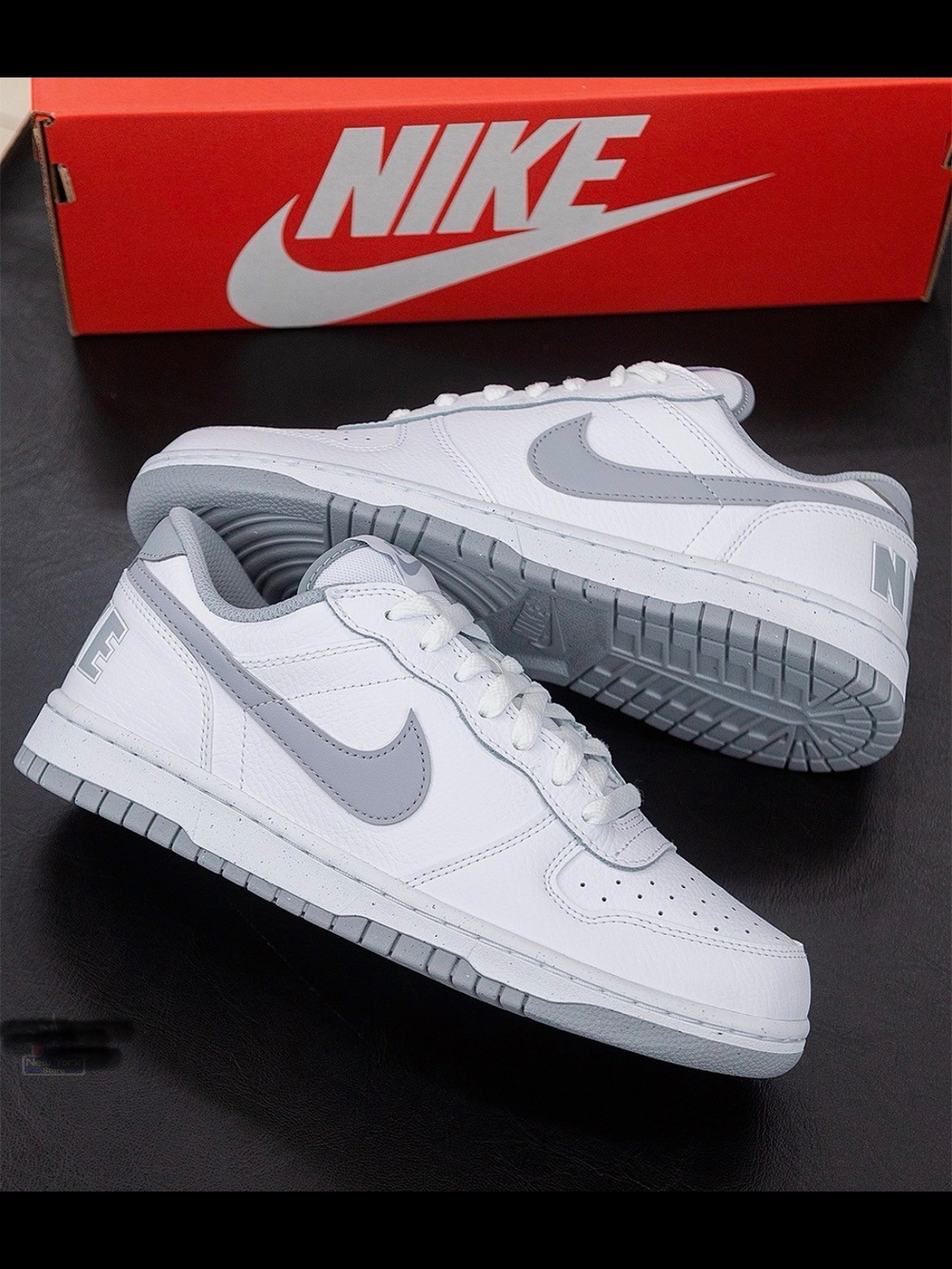 Nike White and Light Gray Low-Top Sneakers